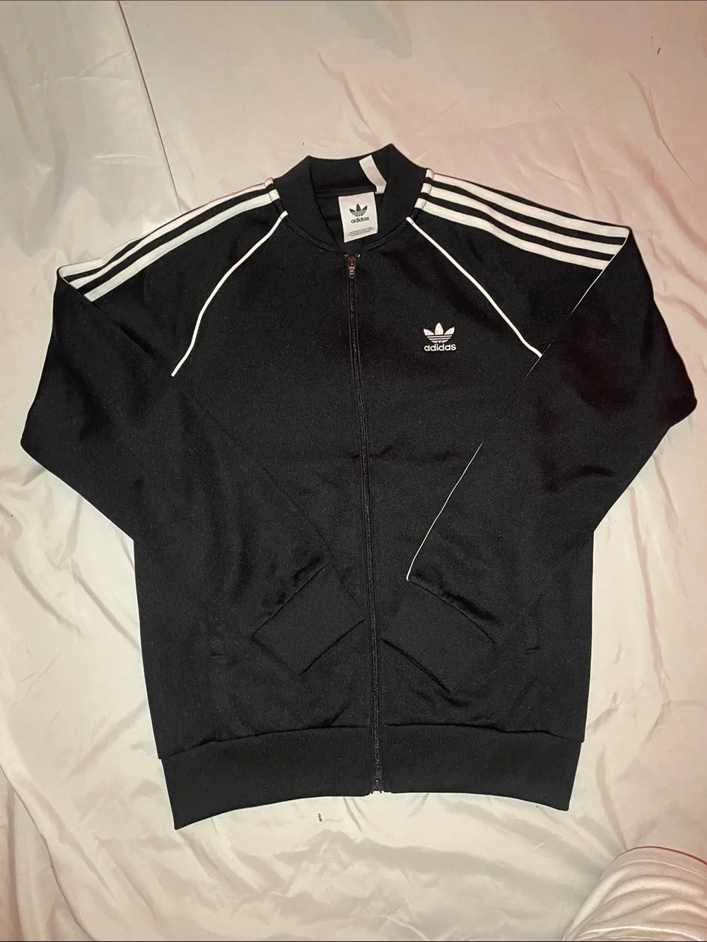 Vintage Adidas Track Suit Black & White Three-Stripe Men’s Medium